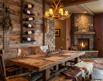 CUSTOM Live-Edge Wine Rack - Torched Poplar