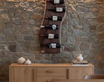 Botellero personalizado (vertical u horizontal) - Live Edge Harwoods