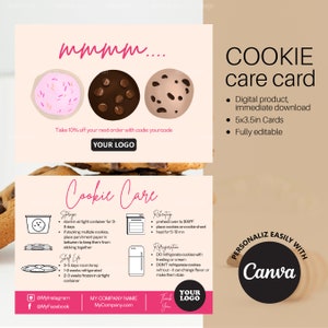 Cookie Care Card, Canva-sjabloon gemakkelijk te bewerken en te personaliseren