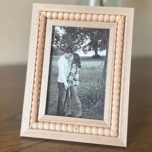 boho wood beaded frame 4x6