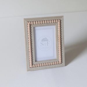 boho wood beaded frame 4x6