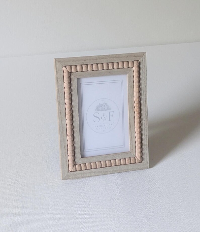 boho wood beaded frame 4x6