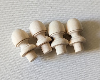 Wooden Finial for Box Antique Rail Finial Bulk Peg for DIY Knob for Drawer Decor Home Vintage Style Add on Piece Wood Rustic Finial Screw on