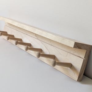 Wood Peg Shelf for Wall Entry Way Fixture with Hook Jacket Storage Purse Hanger Shelf Display with Hook Wooden Rustic Home Decor Living Room