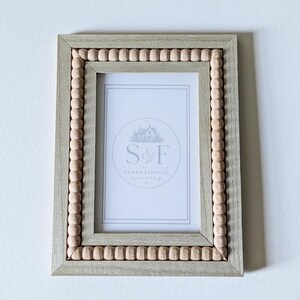 boho wood beaded frame for 4x6 picture wedding decor