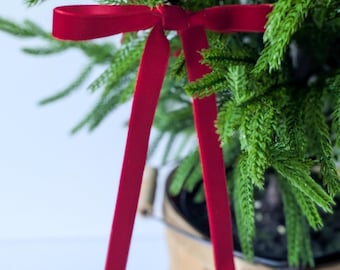 Juego de lazos pequeños decorativos para árbol de Navidad, decoración navideña para el hogar, juego de coronas con lazos para guirnaldas, lazos de terciopelo estilo cottagecore con clip para las fiestas.