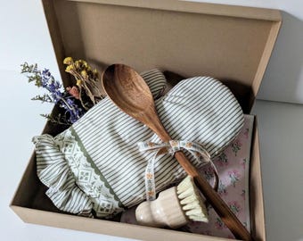 Set de regalo para anfitriona, ideal para repostera. Set de utensilios de cocina. Caja envuelta. Regalo perfecto para amiga cocinera. Idea original para amantes de la gastronomía. Regalo para cena.