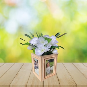 Caja de fotos para florero, caja de regalo personalizada para mamá, regalo de decoración del hogar personalizado, regalo de foto para abuela, caja de recuerdos para regalo de flores para hermana