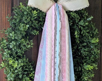 Baby girl bow for door wreath love shack fancy bow decor for home sweet little girl shower inspo girly style bow clip on window accessory