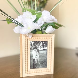 Centerpiece for wedding shower table decor for bridal party natural decor wood beaded centerpiece for engagement party decor photo box gift