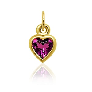 10KT Choose Your Month Heart Shaped Birthstone Charm