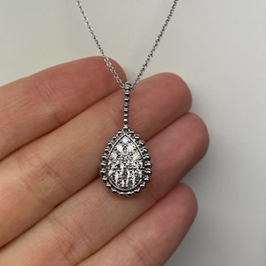 Collier en argent sterling plaqué or blanc serti de pierres CZ de haute qualité de qualité 7-A
