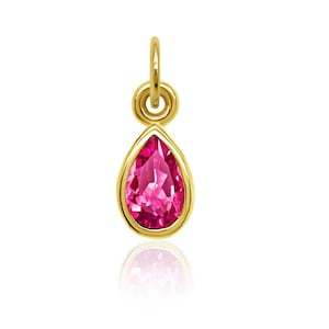 10KT Choose Your Month Pear Shaped Birthstone Charm