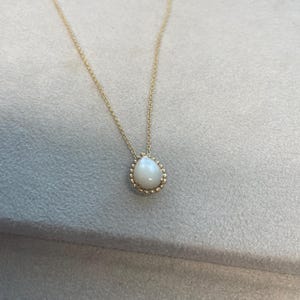 Sterling Silver Created Mother of Pearl Pendant Necklace