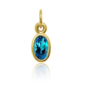 10KT Choose Your Month Oval Shaped Birthstone Charm
