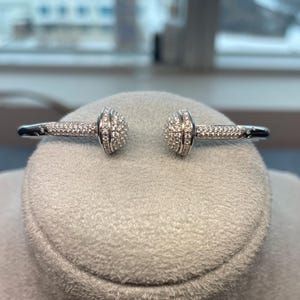 Silver Bangle Set With CZ’s