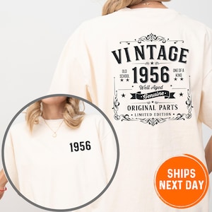 Vintage 1956 Birthday Shirt, Gift for Grandma, Gigi Shirt, Vintage 1956 Shirt, Original Parts Limited Edition Tee, Gift For Him Gift for her