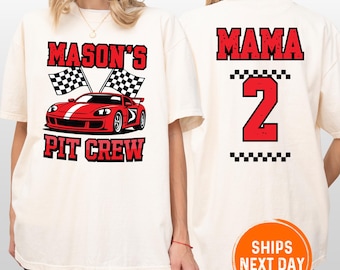Two Fast Birthday Shirts, Race Car Family Matching Tees, Custom Age Pit Crew Outfit