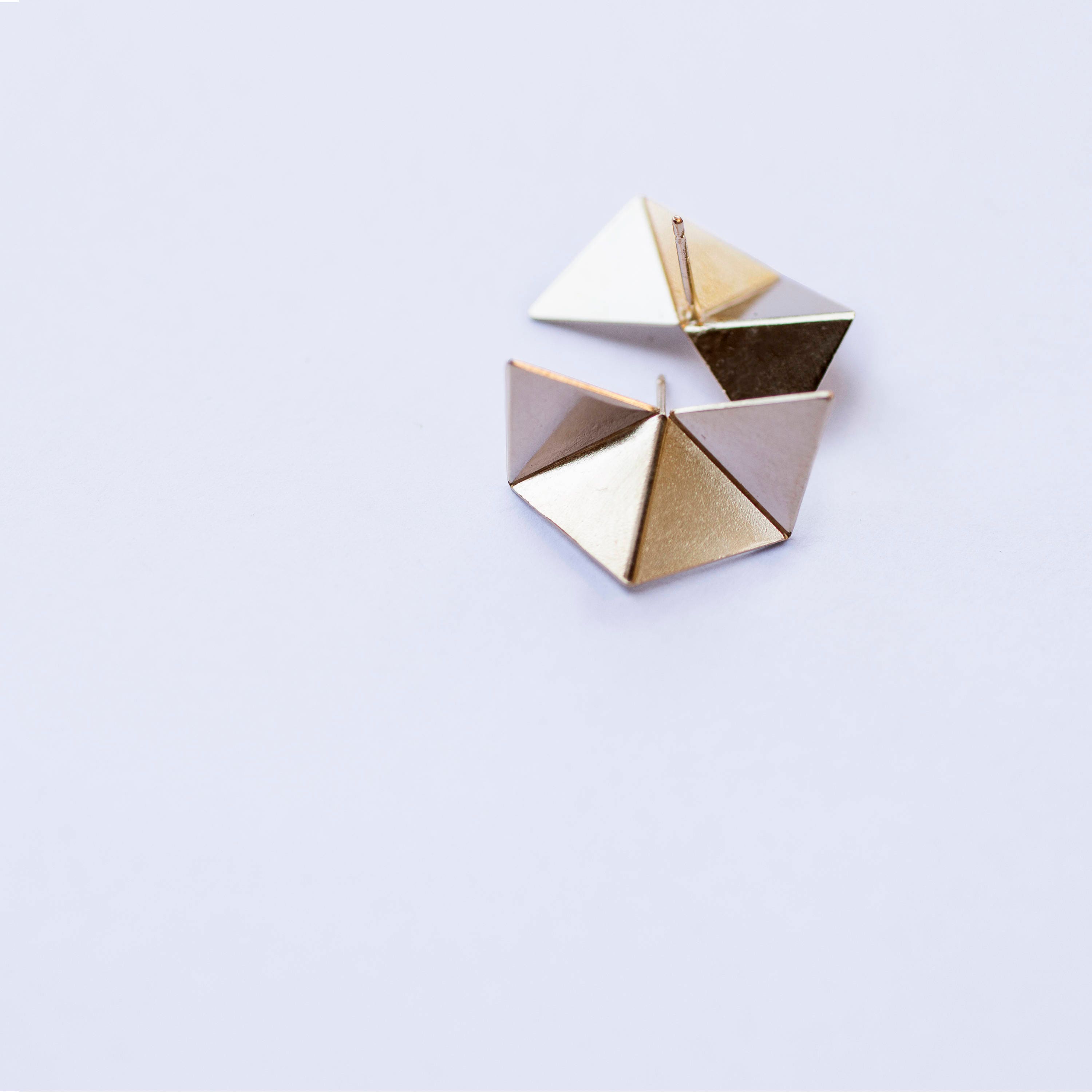 Pastel Acrylic Post Earrings Origami Gold Earrings