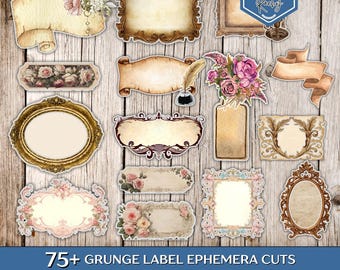 75+ Etichette Grunge Fussy Cuts, Cornici Fussy Cuts, Materiali Vintage Junk Journal, Etichette Fussy Cuts, Etichette Vintage Ephemera, Etichette Bianche