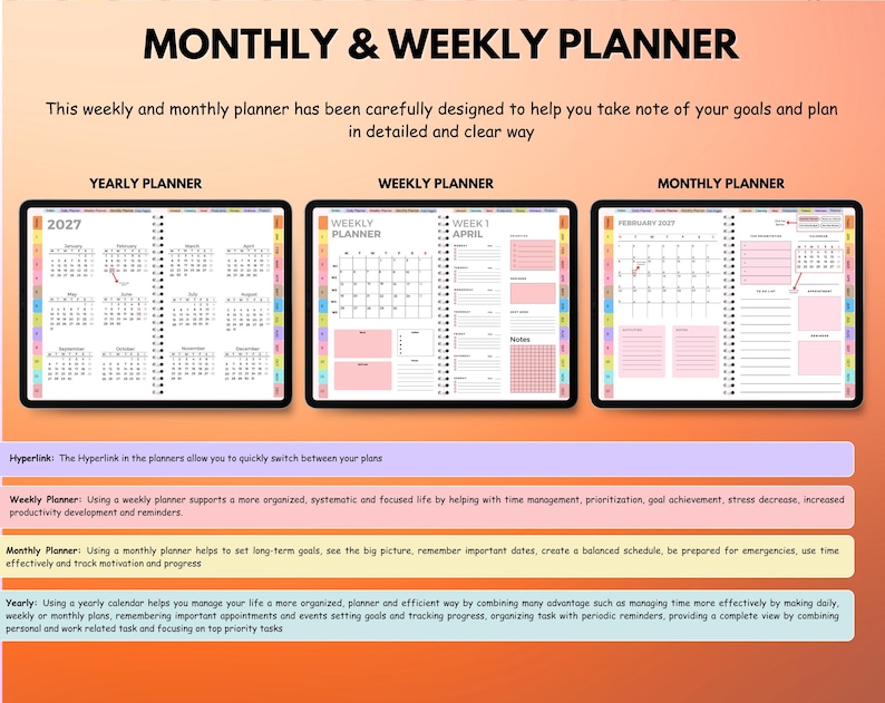 Planner Includes All in One Digital Planner, Digital Goodnotes Template, Digital Journal ...