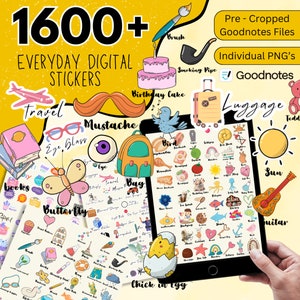 1600 + Everyday Digital Stickers for Goodnotes, Daily Life Stickers Pack, Digital Planner Stickers, Goodnotes Stickers, Daily Words Stickers