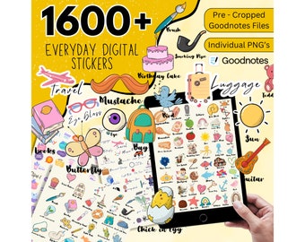 1600 + Everyday Digital Stickers for Goodnotes, Daily Life Stickers Pack, Digital Planner Stickers, Goodnotes Stickers, Daily Words Stickers