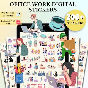 200+ Work Digital Stickers Pack, Office Work Digital Planner Stickers, Office Goodnotes Stickers, Work Planner Stickers, Daily Life Stickers