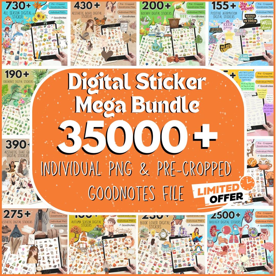 35,000 + Goodnotes Digital Stickers, Daily Life Digital Stickers ...