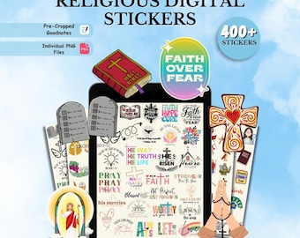 Más de 400 pegatinas religiosas, pegatinas digitales para Goodnotes, pegatinas para estudios bíblicos, pegatinas cristianas, pegatinas de fe, pegatinas de Jesús, versículos bíblicos