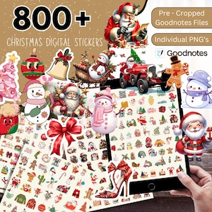 800 + Christmas Digital Stickers, Holiday Season Digital Stickers, Cozy Christmas Goodnotes Stickers, Winter Digital Stickers, PNG Stickers
