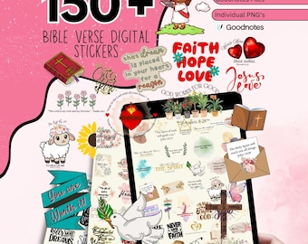 180 + Bible Verse Digital Stickers Pack, Bible Study Digital Stickers, Goodnotes Stickers, Ipad Stickers, Christian Stickers, Bible Quotes
