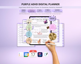 Adhd Planner, ADHD Daily Planner, Goodnotes Planner, Self Care Planner, Adult ADHD Planner for Productivity, Adhd Journal, iPad Planner