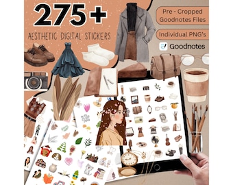 275+ Aesthetic Digital Stickers, Digital Planner Stickers, Aesthetic Girl Digital Stickers, Daily life Stickers, Icon Stickers, Png Stickers