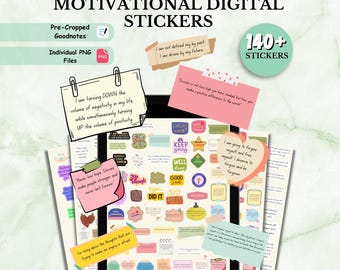 140+ Motivational Digital Stickers Pack, Inspirational Digital Stickers, Motivational Quotes Sticker, Planner Stickers, Affirmation Stickers