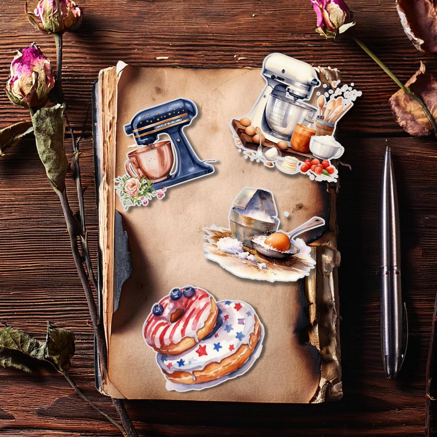 105+ Retro Kitchen Fussy Cuts, Printable Junk Journal Kit, Baking Fussy ...