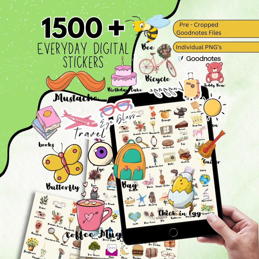 1600 + Everyday Digital Stickers for Goodnotes, Daily Life Stickers ...
