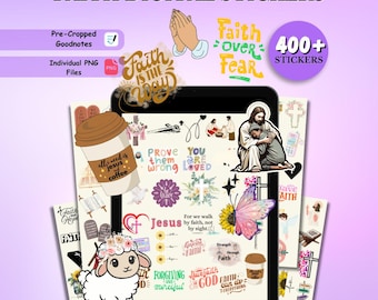 400+ Faith Digital Stickers Pack, Christian Digital Stickers, Bible Study Stickers, Religious Stickers, Goodnotes Stickers, Planner Stickers