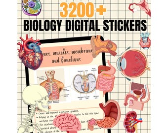 3200 + Biology Digital Stickers, Pre-cropped Human Body Stickers, Biology & Anatomy Digital Stickers, Goodnotes Stickers, Medical Stickers