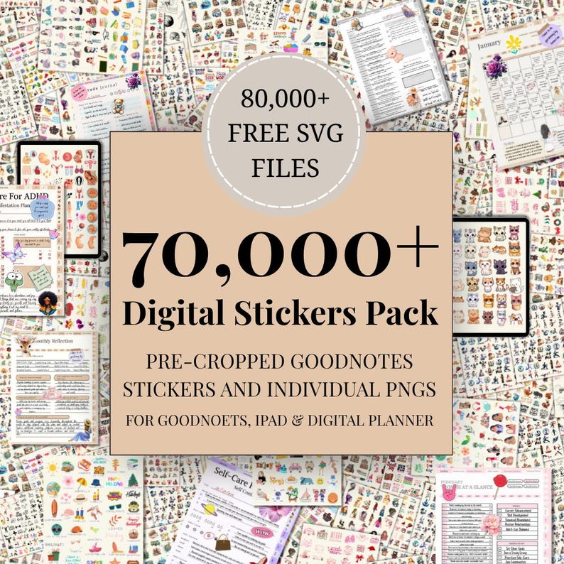 70,000+ Goodnotes Digital Stickers, Daily Life Digital Stickers ...