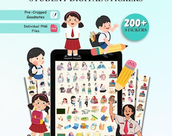 200+ Student Digital Stickers Pack, Study Stickers, School Stickers, Planner Stickers, Goodnotes Stickers, Studying Stickers,Student Sticker