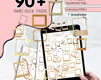 100+ Frames Digital Stickers Pack, Photo Frames Digital Stickers, Goodnotes Stickers, Camera Stickers, Photo Frame Stickers, Digital Sticker
