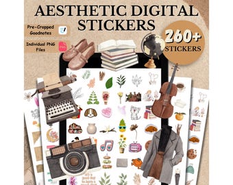 260 + Aesthetic Girl Digital Stickers Pack, Goodnotes Stickers, Planner Stickers, Journal Stickers, iPad Stickers, Pre-cropped Stickers