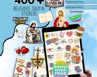 Pegatinas religiosas, pegatinas digitales para Goodnotes, pegatinas para estudio bíblico, pegatinas cristianas, pegatinas de fe, pegatinas de Jesús, pegatinas con versículos bíblicos