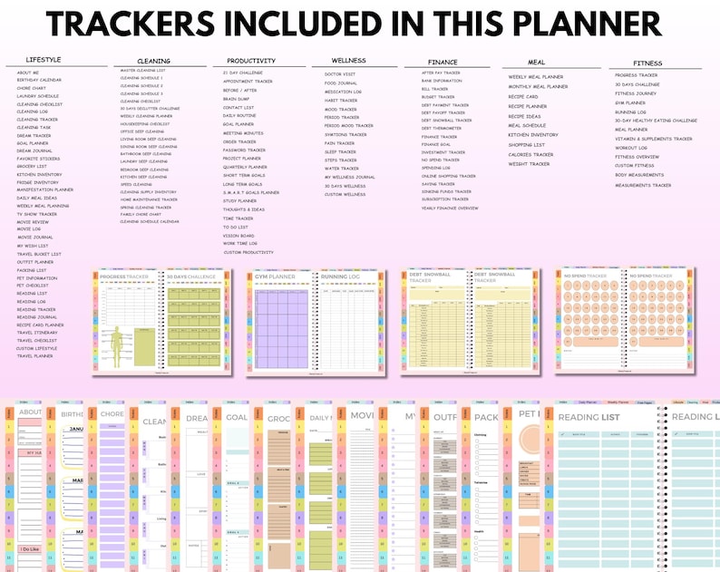 Planner Includes All-in-one Digital Planner 2026 2027 2028, Hyperlink Digital Planner ...
