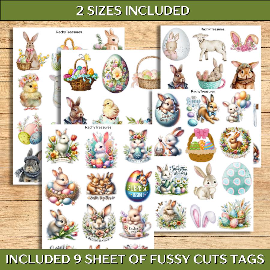 Kit De Décoration Pâques 72 Pièces – Autocollants, Cartes Animaux, Rubans, Activités Manuelles