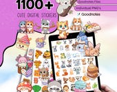 1200 + Cute Digital Stickers Pack, Cute Daily Icon Digital Stickers, Cute Cat Stickers, Cute Bear Stickers, Goodnotes Stickers, Ipad Sticker