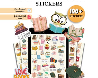 100 + Bookish Word Digital Stickers Pack, Bookworm Digital Stickers, Book Sublimation Bundle, Book Lover Clipart, Reading Goodnotes PNG