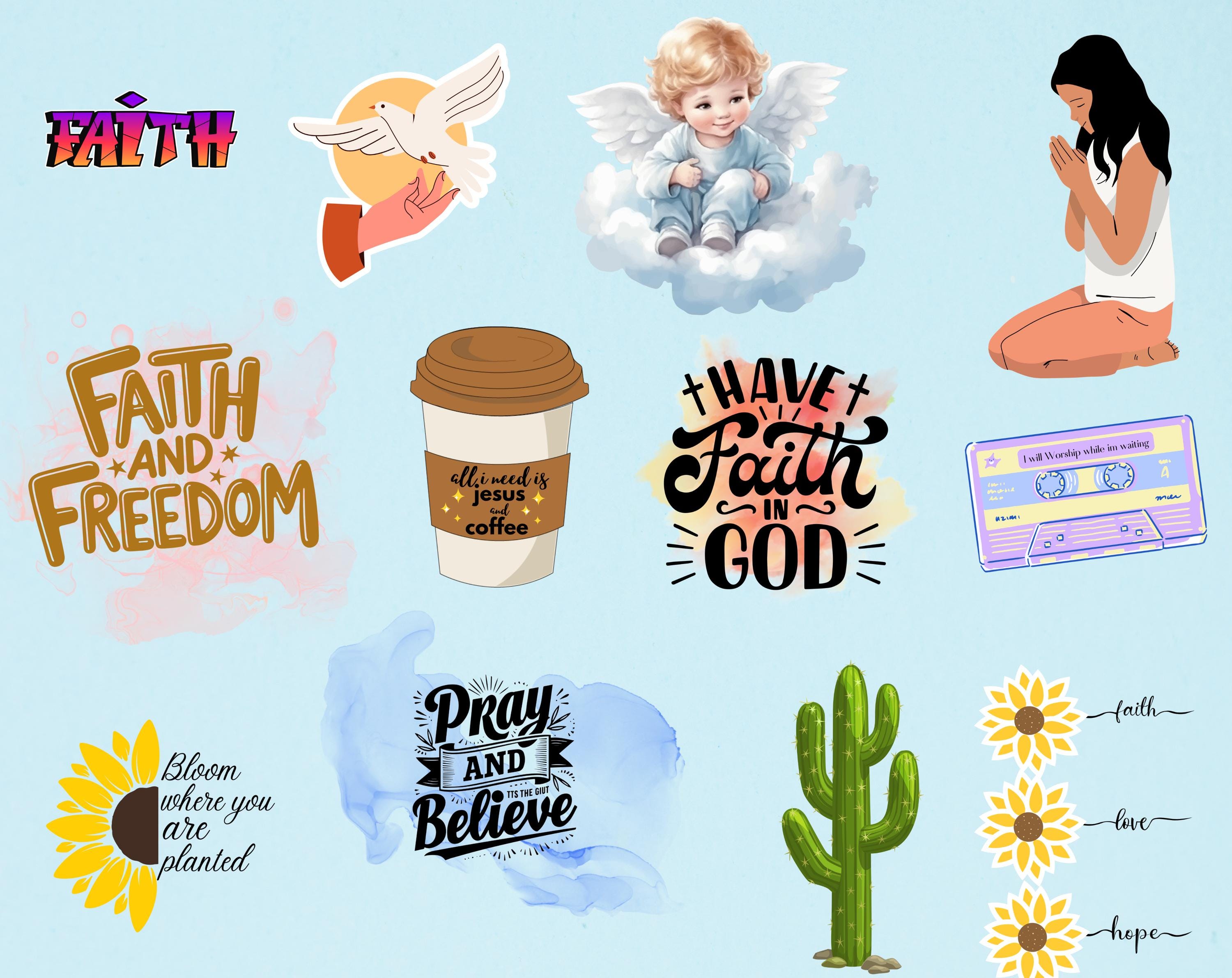 450+ Faith Digital Stickers Pack, Christian Digital Stickers, Bible ...