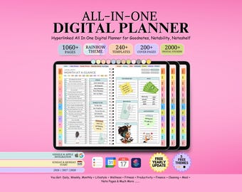 2026,2027,2028 All-in-One Dated Digital Planner, GoodNotes Planner, iPad Planner, Digital Goodnotes Template, Daily Weekly Monthly Planner